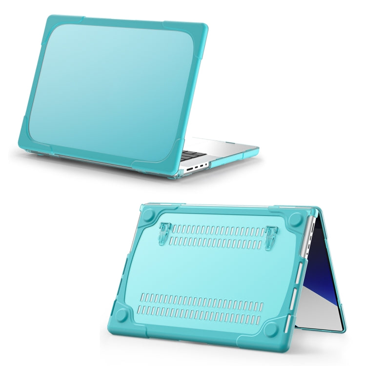 TPU + PC Two-color Anti-fall Laptop Protective Case For MacBook Pro 16.2 inch A2485 2021(Light Blue) - MacBook Pro Cases by PMC TechLife | Online Shopping South Africa | PMC TechLife