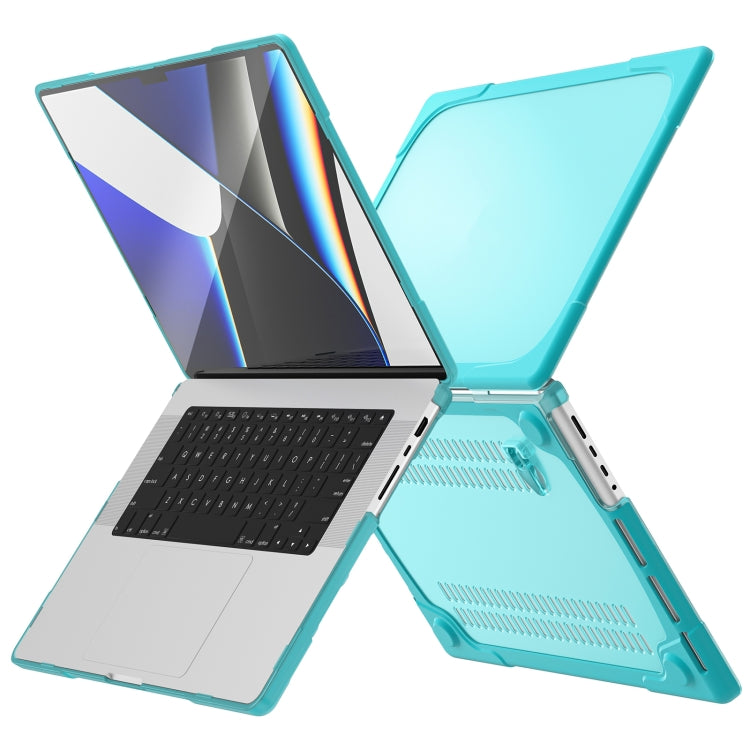 TPU + PC Two-color Anti-fall Laptop Protective Case For MacBook Pro 16.2 inch A2485 2021(Light Blue) - MacBook Pro Cases by PMC TechLife | Online Shopping South Africa | PMC TechLife