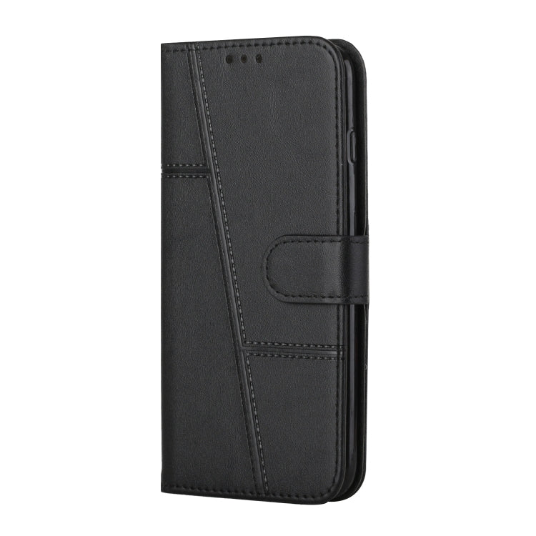 For Samsung Galaxy A23 Stitching Calf Texture Buckle Leather Phone Case(Black) - Galaxy Phone Cases by PMC TechLife | Online Shopping South Africa | PMC TechLife | Buy Now Pay Later Mobicred