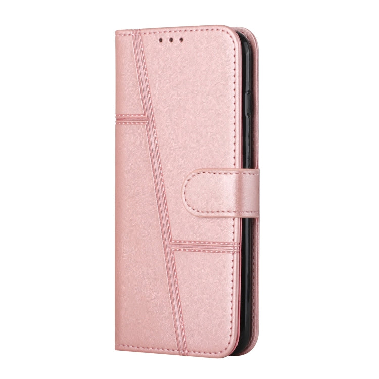 For Samsung Galaxy A23 Stitching Calf Texture Buckle Leather Phone Case(Pink) - Galaxy Phone Cases by PMC TechLife | Online Shopping South Africa | PMC TechLife | Buy Now Pay Later Mobicred