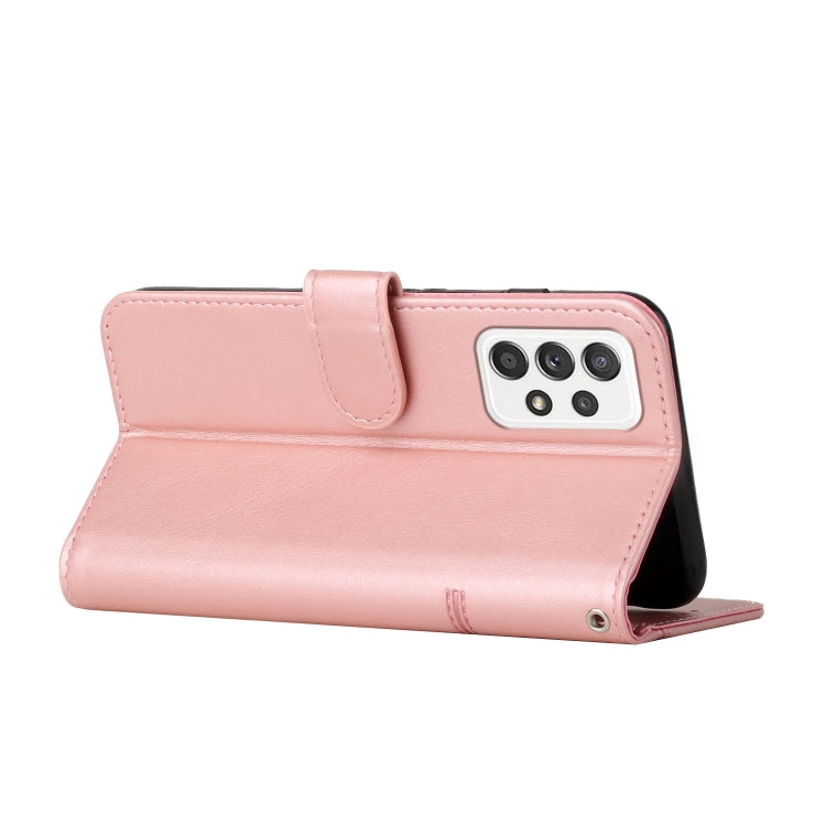 For Samsung Galaxy A23 Stitching Calf Texture Buckle Leather Phone Case(Pink) - Galaxy Phone Cases by PMC TechLife | Online Shopping South Africa | PMC TechLife | Buy Now Pay Later Mobicred