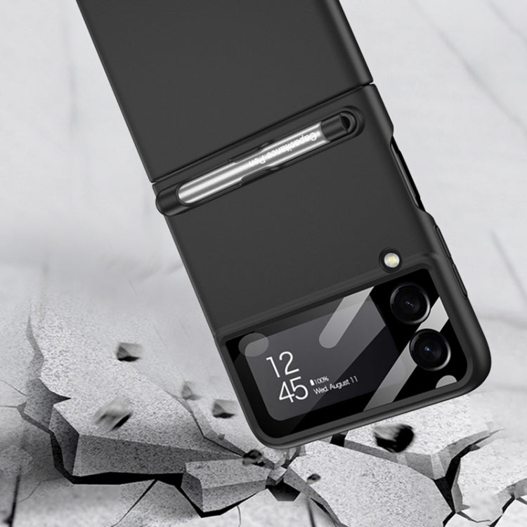 For Samsung Galaxy Z Flip3 5G GKK Integrated Ultra-thin Full Coverage Phone Flip Case with Pen(Silver) - free shipping - PMC TechLife - Order now!