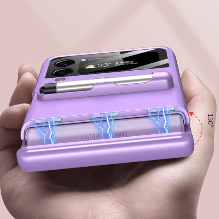 For Samsung Galaxy Z Flip3 5G GKK Magnetic Full Coverage Phone Flip Case with Pen(Silver) - free shipping - PMC TechLife - Order now!