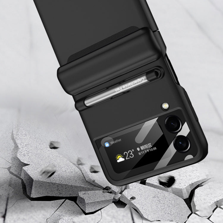 For Samsung Galaxy Z Flip3 5G GKK Magnetic Full Coverage Phone Flip Case with Pen(Silver) - free shipping - PMC TechLife - Order now!