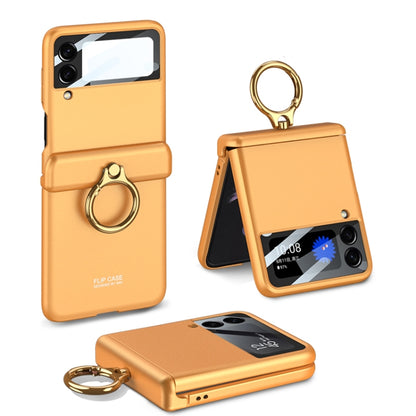 For Samsung Galaxy Z Flip3 5G GKK Magnetic Hinged Flip Case with Ring Holder(Orange) - Galaxy Phone Cases by GKK | Online Shopping South Africa | PMC Jewellery | Buy Now Pay Later Mobicred