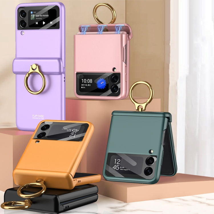 For Samsung Galaxy Z Flip3 5G GKK Magnetic Hinged Flip Case with Ring Holder(Pink) - free shipping - PMC TechLife - Order now!