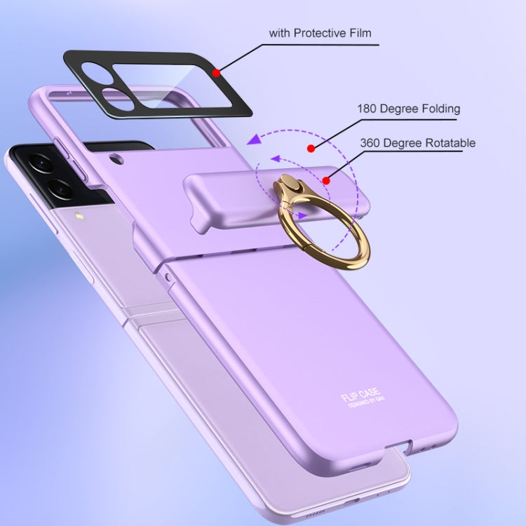 For Samsung Galaxy Z Flip3 5G GKK Magnetic Hinged Flip Case with Ring Holder(Purple) - free shipping - PMC TechLife - Order now!