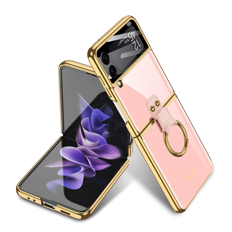 For Samsung Galaxy Z Flip3 5G GKK Integrated Solid Color Plating Phone Case with Ring Holder(Cosmetic Pink) - free shipping - PMC TechLife - Order now!