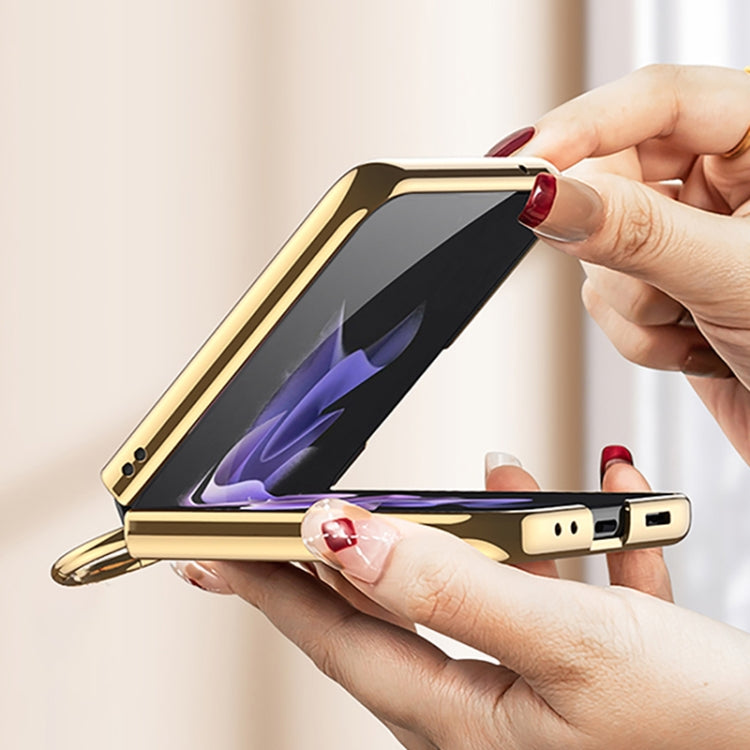 For Samsung Galaxy Z Flip3 5G GKK Integrated Solid Color Plating Phone Case with Ring Holder(Cosmetic Pink) - free shipping - PMC TechLife - Order now!