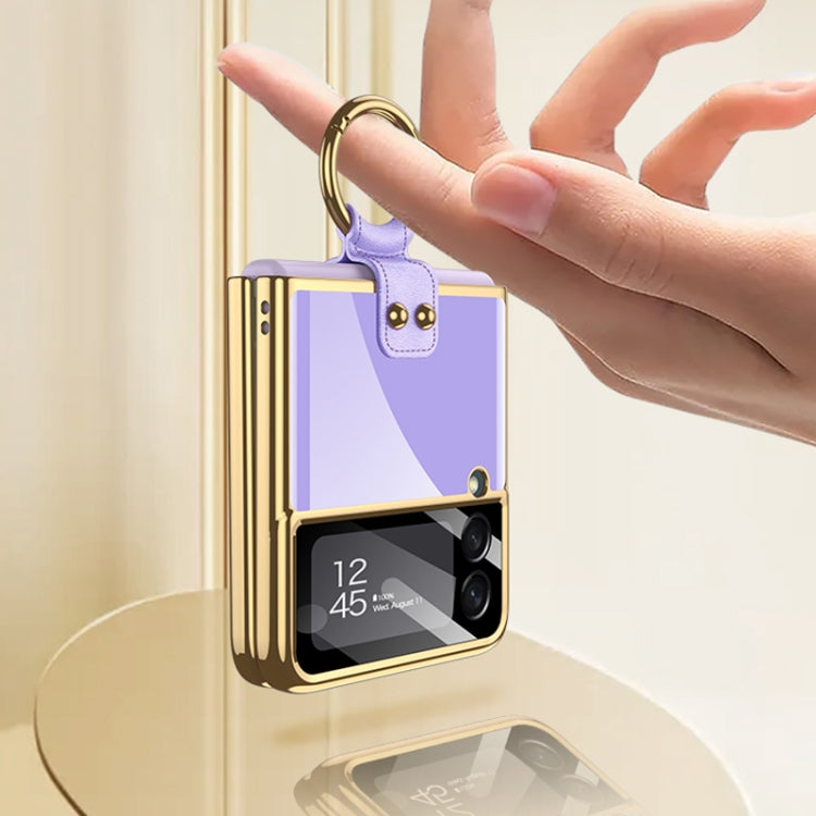 For Samsung Galaxy Z Flip3 5G GKK Integrated Solid Color Plating Phone Case with Ring Holder(Cosmetic Pink) - free shipping - PMC TechLife - Order now!