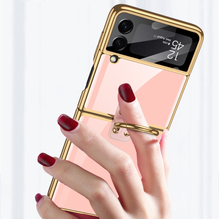 For Samsung Galaxy Z Flip3 5G GKK Integrated Solid Color Plating Phone Case with Ring Holder(Lavender Purple) - Galaxy Phone Cases by GKK | Online Shopping South Africa | PMC TechLife | Buy Now Pay Later Mobicred