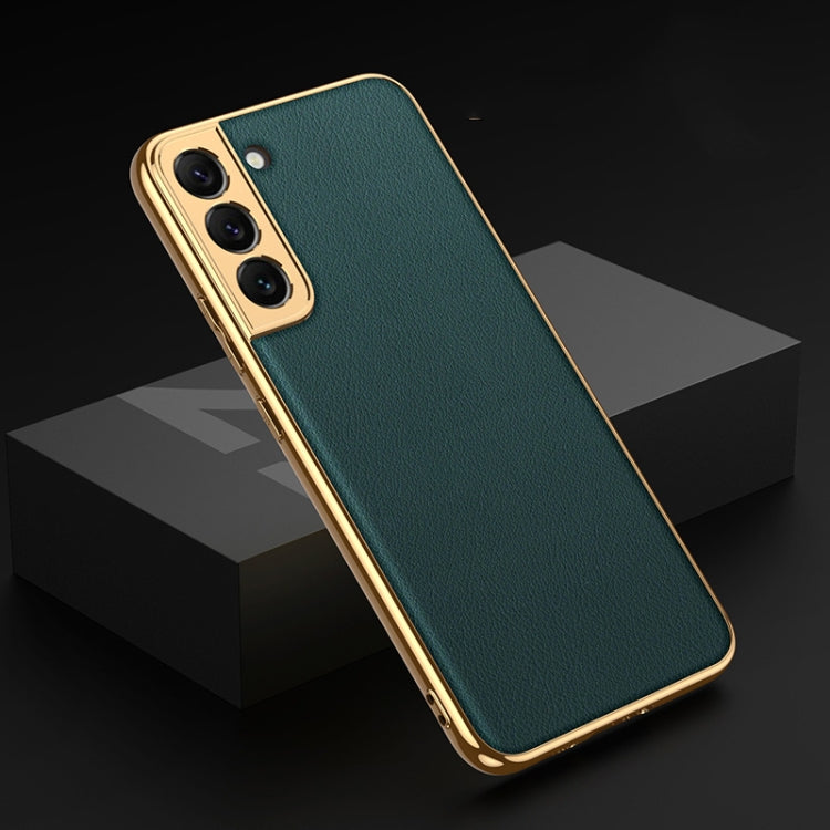 For Samsung Galaxy S22 5G GKK Plating TPU + Leather Full Coverage Phone Case(Forest Green) - Galaxy S22 5G Cases by GKK | Online Shopping South Africa | PMC Jewellery