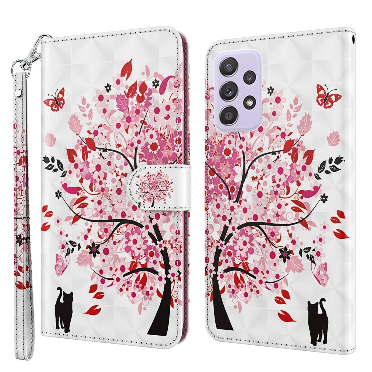 For Samsung Galaxy A13 4G 3D Painting Pattern TPU + PU Leather Phone Case(Cat Under The Tree) - free shipping - PMC TechLife - Order now!