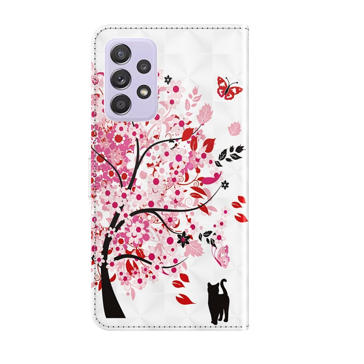 For Samsung Galaxy A13 4G 3D Painting Pattern TPU + PU Leather Phone Case(Cat Under The Tree) - free shipping - PMC TechLife - Order now!