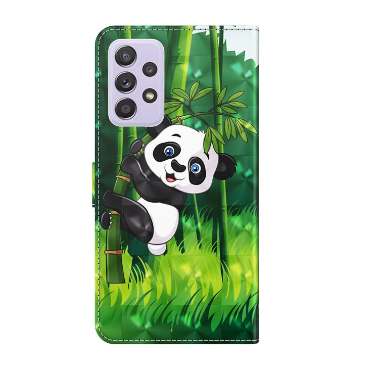 For Samsung Galaxy A13 4G 3D Painting Pattern TPU + PU Leather Phone Case(Panda Climbing Bamboo) - free shipping - PMC TechLife - Order now!
