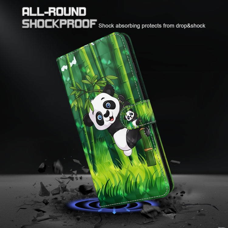 For Samsung Galaxy A13 4G 3D Painting Pattern TPU + PU Leather Phone Case(Panda Climbing Bamboo) - free shipping - PMC TechLife - Order now!
