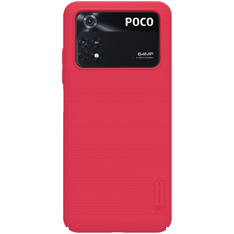 For Xiaomi Poco M4 Pro NILLKIN Frosted PC Phone Case(Red) - Xiaomi Cases by NILLKIN | Online Shopping South Africa | PMC TechLife | Buy Now Pay Later Mobicred