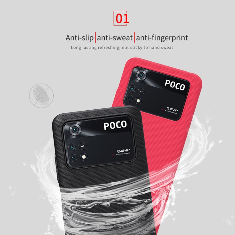 For Xiaomi Poco M4 Pro NILLKIN Frosted PC Phone Case(Red) - Xiaomi Cases by NILLKIN | Online Shopping South Africa | PMC TechLife | Buy Now Pay Later Mobicred