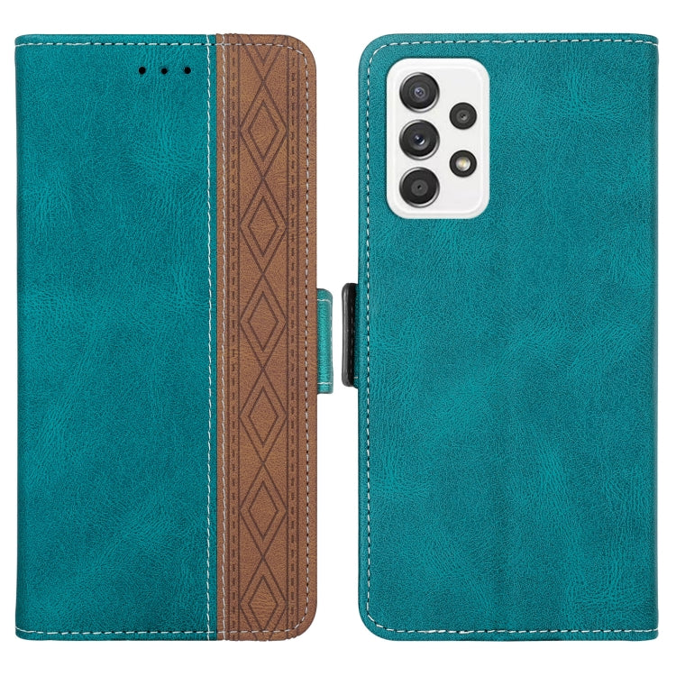 For Samsung Galaxy A33 5G Stitching Side-Magnetic RFID Leather Phone Case(Dark Green) - free shipping - PMC TechLife - Order now!