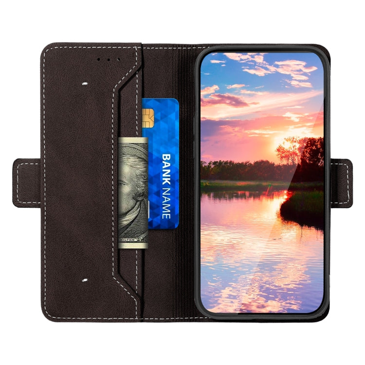 For Samsung Galaxy A73 5G Stitching Side-Magnetic RFID Leather Phone Case(Coffee) - free shipping - PMC TechLife - Order now!