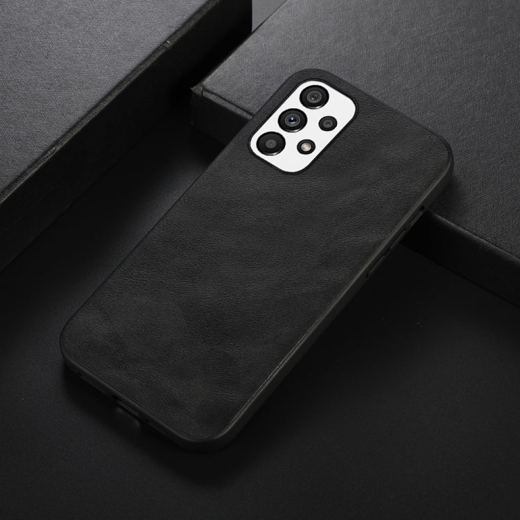 For Samsung Galaxy A23 4G Cowhide Texture PU Phone Case(Black) - Galaxy Phone Cases by PMC TechLife | Online Shopping South Africa | PMC TechLife | Buy Now Pay Later Mobicred
