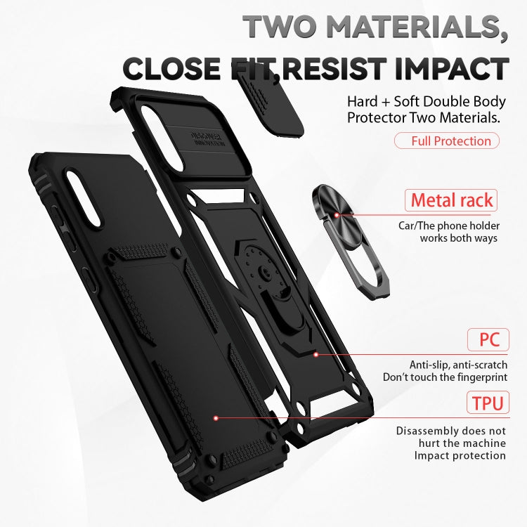 For Samsung Galaxy A02 Sliding Camshield Holder Phone Case(Black) - Galaxy Phone Cases by PMC TechLife | Online Shopping South Africa | PMC TechLife