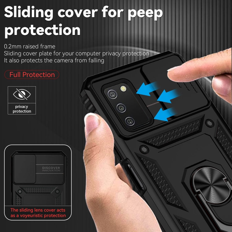 For Samsung Galaxy A02s / A03s 166mm Sliding Camshield Holder Phone Case(Black) - free shipping - PMC TechLife - Order now!