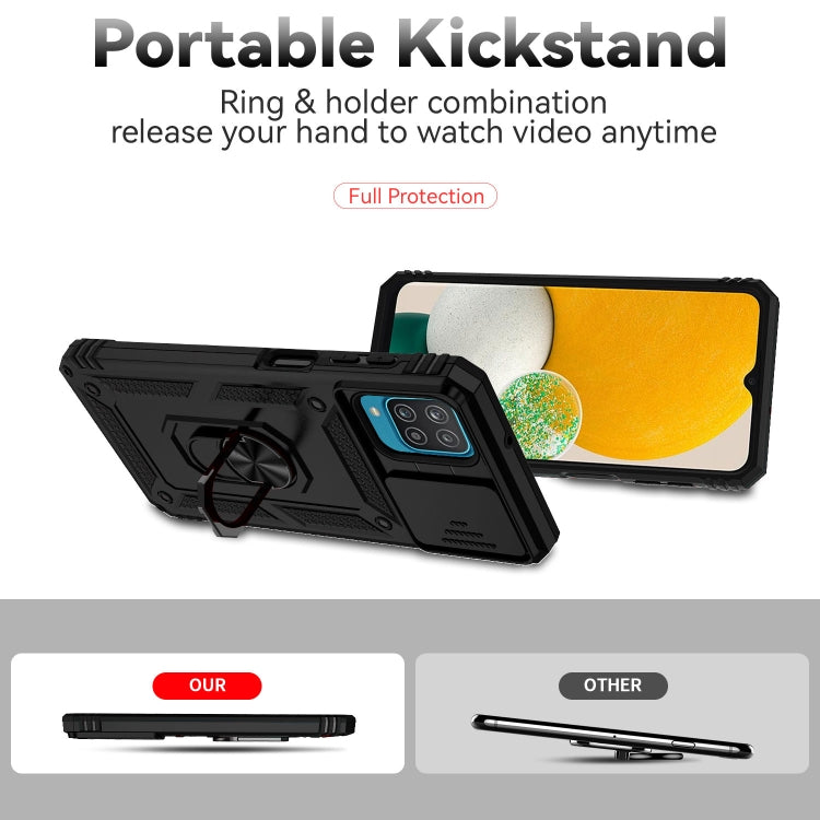 For Samsung Galaxy A12 Sliding Camshield Holder Phone Case(Black) - free shipping - PMC TechLife - Order now!
