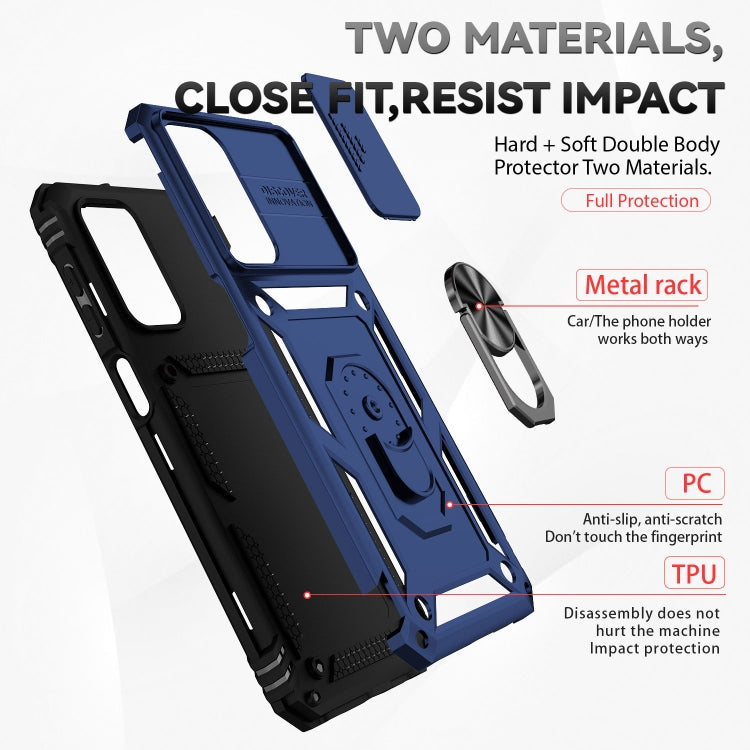 For Samsung Galaxy A23 Sliding Camshield Holder Phone Case(Blue) - Galaxy Phone Cases by PMC TechLife | Online Shopping South Africa | PMC TechLife | Buy Now Pay Later Mobicred