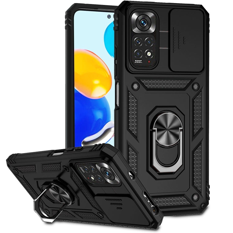 For Xiaomi Redmi Note 11 Global Sliding Camshield Holder Phone Case(Black) - free shipping - PMC TechLife - Order now!