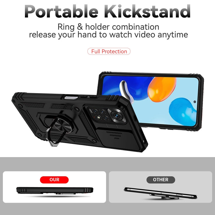 For Xiaomi Redmi Note 11 Global Sliding Camshield Holder Phone Case(Black) - free shipping - PMC TechLife - Order now!