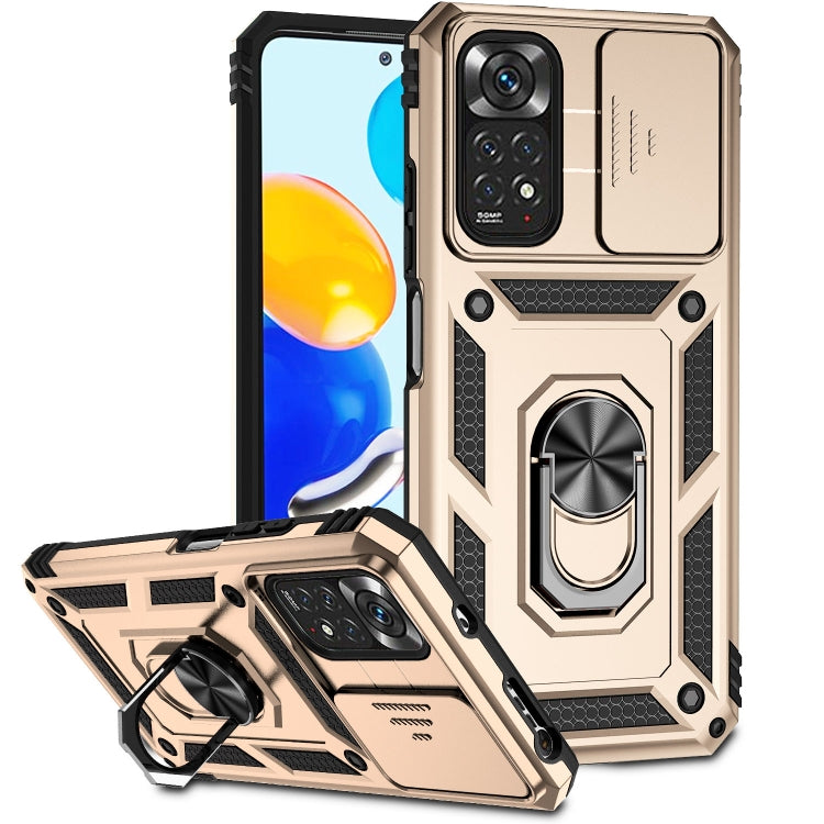 For Xiaomi Redmi Note 11 Global Sliding Camshield Holder Phone Case(Gold) - free shipping - PMC TechLife - Order now!