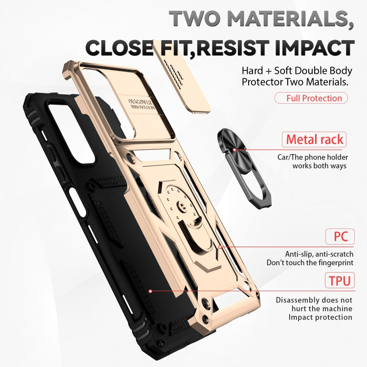 For Xiaomi Redmi Note 11 Global Sliding Camshield Holder Phone Case(Gold) - free shipping - PMC TechLife - Order now!