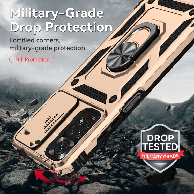For Xiaomi Redmi Note 11 Global Sliding Camshield Holder Phone Case(Gold) - free shipping - PMC TechLife - Order now!
