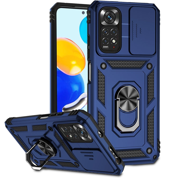 For Xiaomi Redmi Note 11 Global Sliding Camshield Holder Phone Case(Blue) - free shipping - PMC TechLife - Order now!