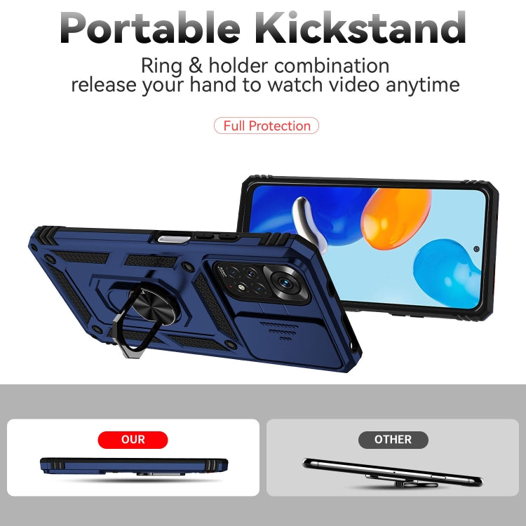 For Xiaomi Redmi Note 11 Global Sliding Camshield Holder Phone Case(Blue) - free shipping - PMC TechLife - Order now!