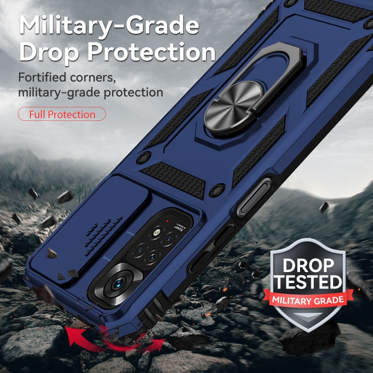 For Xiaomi Redmi Note 11 Global Sliding Camshield Holder Phone Case(Blue) - free shipping - PMC TechLife - Order now!