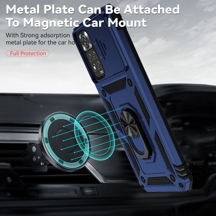 For Xiaomi Redmi Note 11 Global Sliding Camshield Holder Phone Case(Blue) - free shipping - PMC TechLife - Order now!