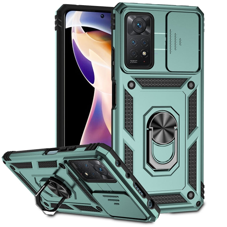 For Xiaomi Redmi Note 11 Pro Global Sliding Camshield Holder Phone Case(Dark Green) - free shipping - PMC TechLife - Order now!