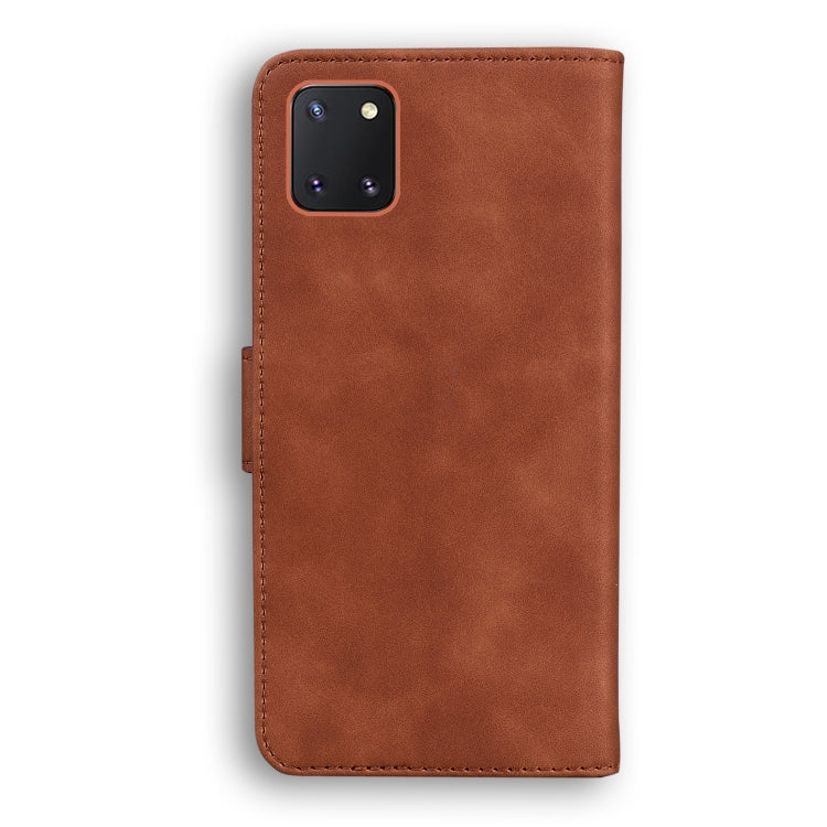 For Samsung Galaxy Note 10 Lite / A81 Skin Feel Pure Color Flip Leather Phone Case(Brown) - Galaxy Phone Cases by PMC TechLife | Online Shopping South Africa | PMC TechLife | Buy Now Pay Later Mobicred