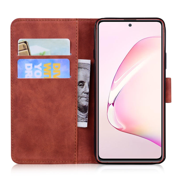 For Samsung Galaxy Note 10 Lite / A81 Skin Feel Pure Color Flip Leather Phone Case(Brown) - Galaxy Phone Cases by PMC TechLife | Online Shopping South Africa | PMC TechLife | Buy Now Pay Later Mobicred