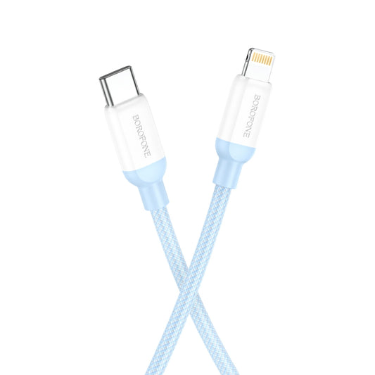 Borofone BX68 2.4A USB-C / Type-C to 8 Pin PD Charging Data Cable, Length:1m(Blue) - Normal Style Cable by Borofone | Online Shopping South Africa | PMC Jewellery