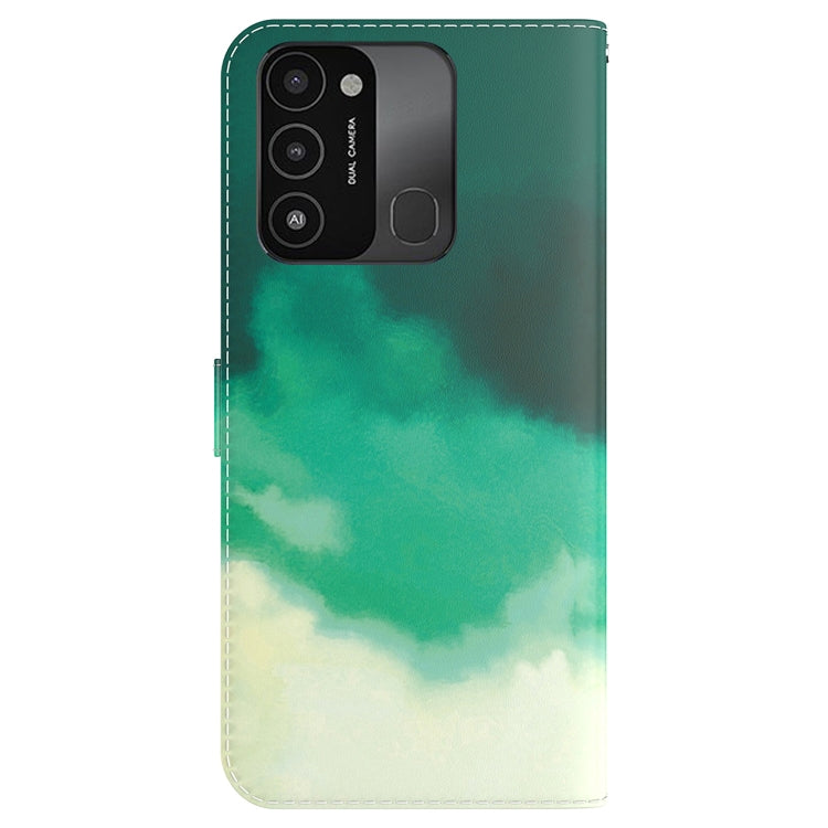 For Tecno Spark Go 2022 / Spark 8C Watercolor Pattern Horizontal Flip Leather Phone Case(Cyan Green) - free shipping - PMC TechLife - Order now!