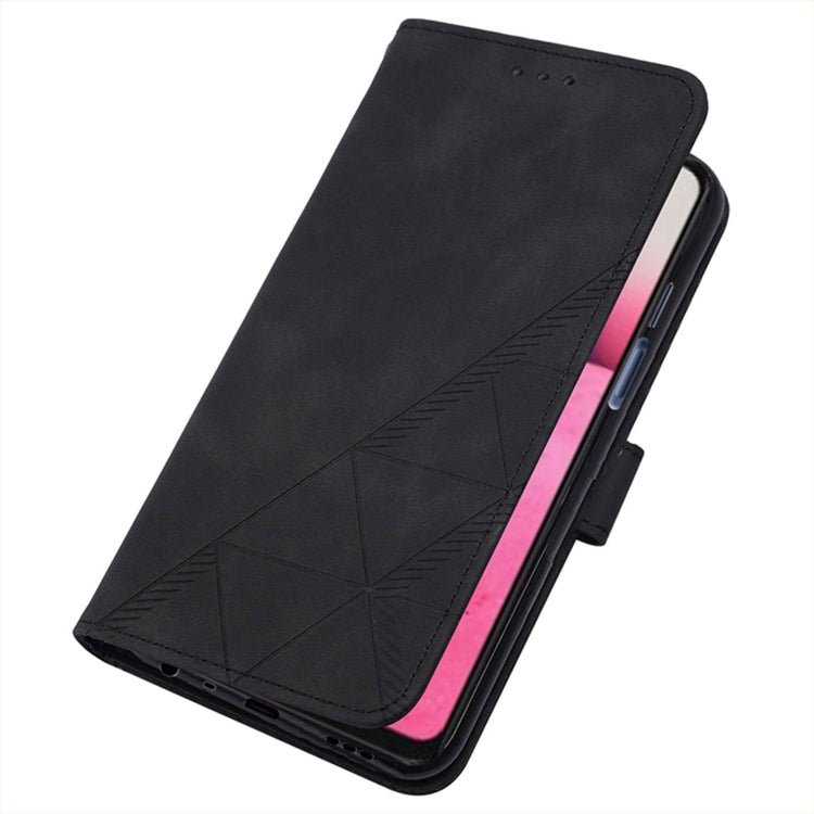 For Samsung Galaxy A13 4G Crossbody 3D Embossed Flip Leather Phone Case(Black) - Galaxy Phone Cases by PMC TechLife | Online Shopping South Africa | PMC TechLife | Buy Now Pay Later Mobicred