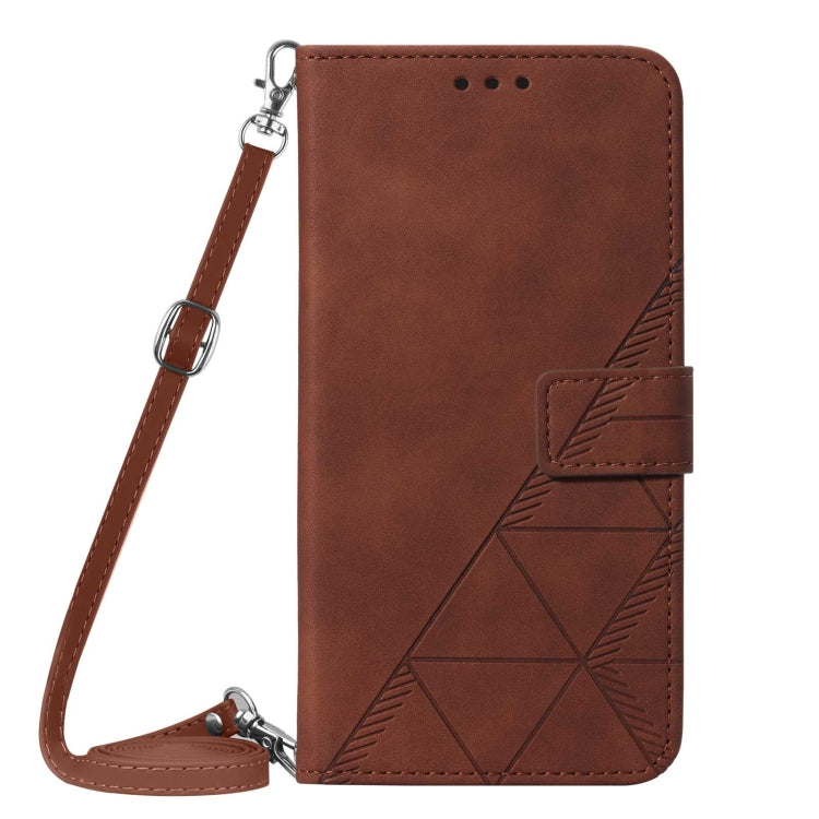 For Samsung Galaxy A72 4G / 5G Crossbody 3D Embossed Flip Leather Phone Case(Brown) - Galaxy Phone Cases by PMC TechLife | Online Shopping South Africa | PMC TechLife | Buy Now Pay Later Mobicred