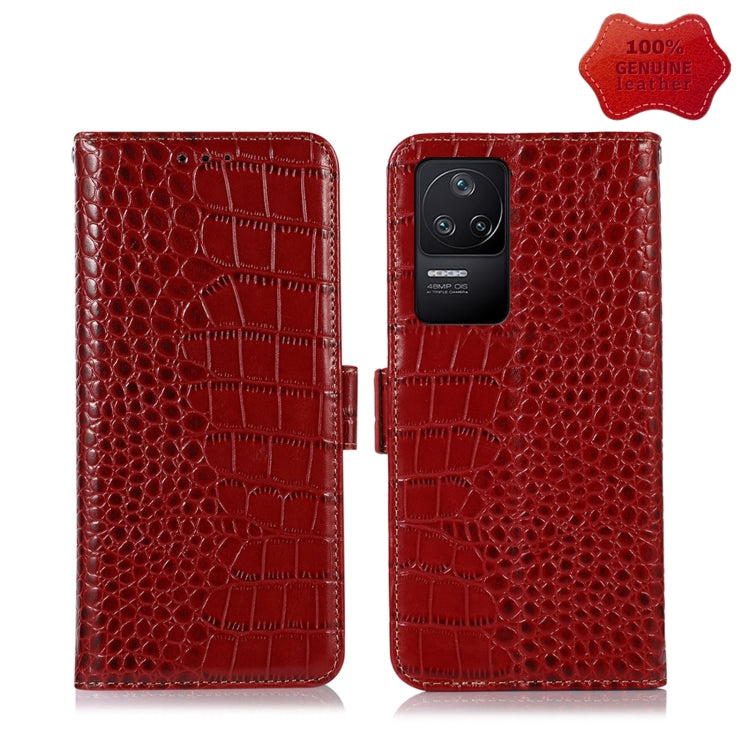 For Xiaomi Redmi K40S Crocodile Top Layer Cowhide Leather Phone Case(Red) - Xiaomi Cases by PMC TechLife | Online Shopping South Africa | PMC TechLife