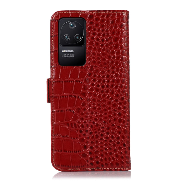 For Xiaomi Redmi K40S Crocodile Top Layer Cowhide Leather Phone Case(Red) - Xiaomi Cases by PMC TechLife | Online Shopping South Africa | PMC TechLife