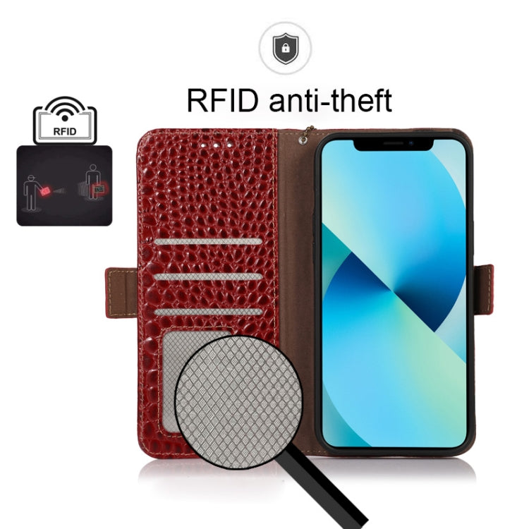 For Xiaomi Redmi K40S Crocodile Top Layer Cowhide Leather Phone Case(Red) - Xiaomi Cases by PMC TechLife | Online Shopping South Africa | PMC TechLife