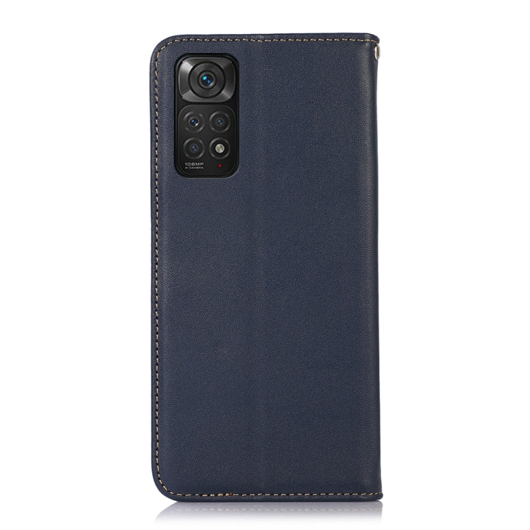 For Xiaomi Redmi Note 11 4G/11S 4G Global KHAZNEH Nappa Top Layer Cowhide Leather Phone Case(Blue) - Xiaomi Cases by PMC TechLife | Online Shopping South Africa | PMC TechLife