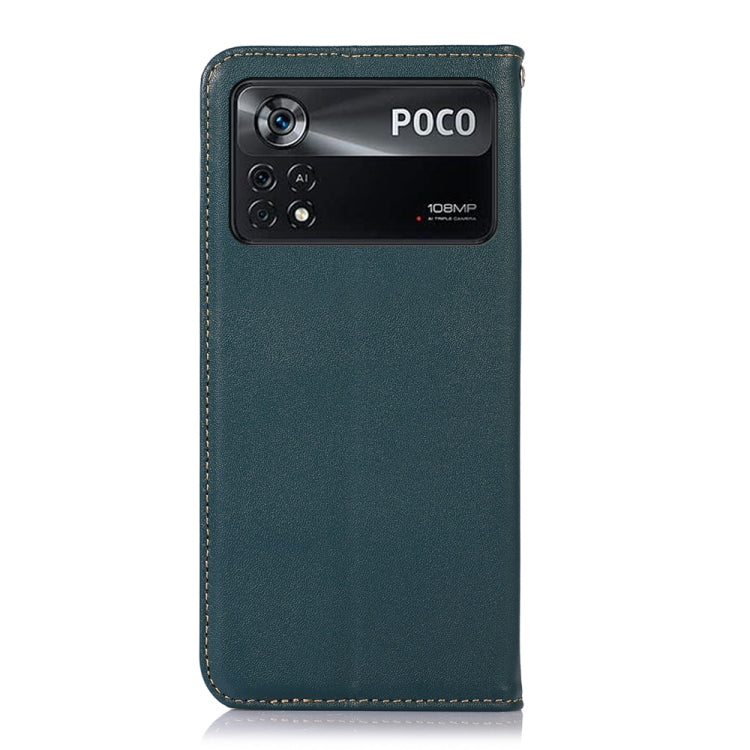 For Xiaomi Poco X4 Pro 5G KHAZNEH Nappa Top Layer Cowhide Leather Phone Case(Green) - Xiaomi Cases by PMC TechLife | Online Shopping South Africa | PMC TechLife